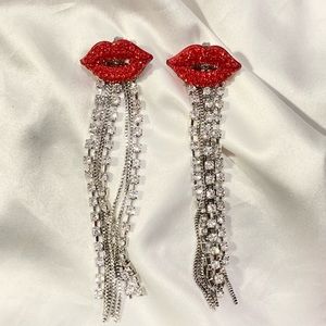 NEW Long Earrings with Lips